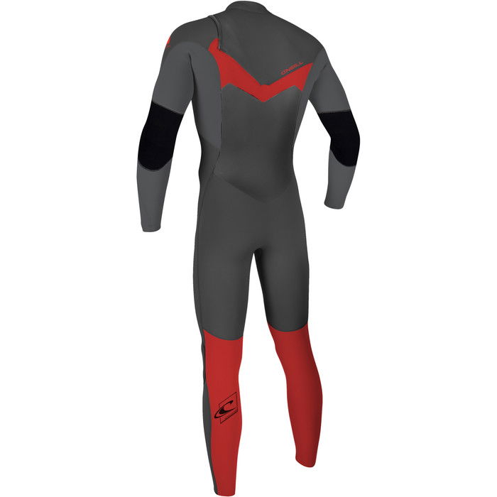 2024 O'Neill Youth Epic 5/4mm Chest Zip GBS Wetsuit 5372 - Graphite / Smoke / Red